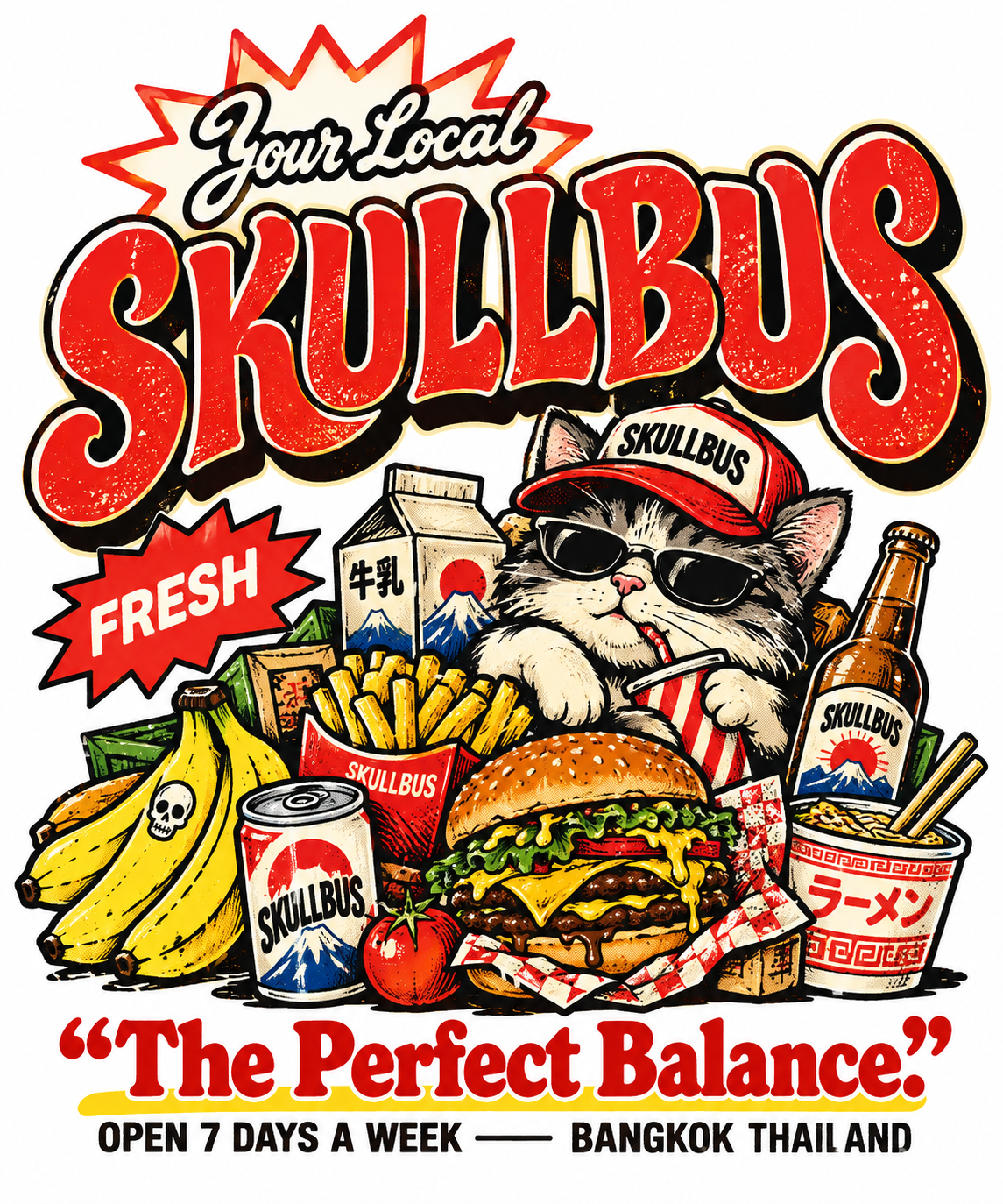 Local Skullbus Cat Tee